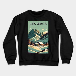 A Vintage Travel Art of Les Arcs - France Crewneck Sweatshirt